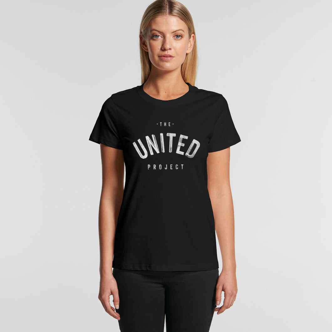 King Classic Tee Female Blk (front) - The United Project